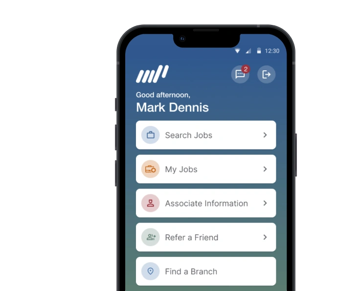 My Manpower mobile app interface on a smartphone screen